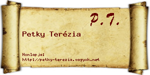 Petky Terézia névjegykártya